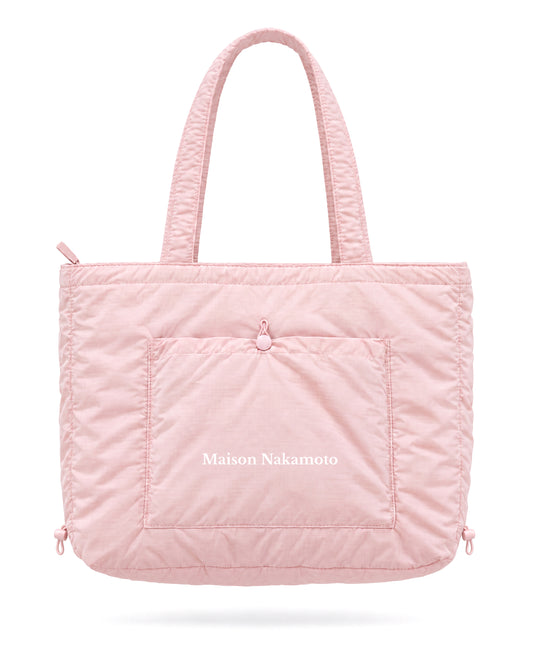 Kyoto Bag in pastel pink by Maison Nakamoto, front view